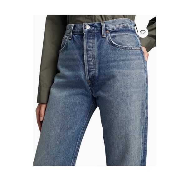 AGOLDE Fran High Rise Straight Leg Denim Jeans Womens Button Fly Sz 25 - Picture 3 of 11